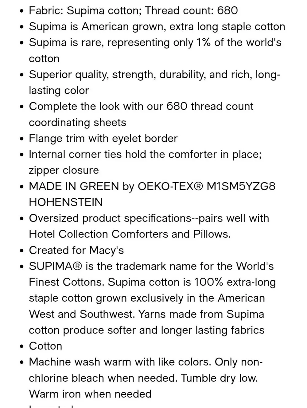 Hotel Collection TWIN Duvet Cover White Supima Cotton 680 Thread Count Macy's